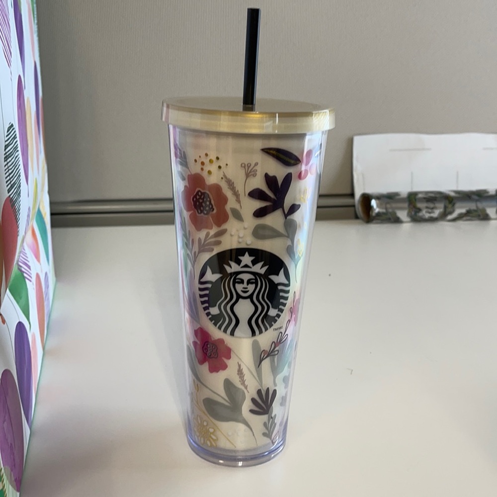 Floral Starbucks cup